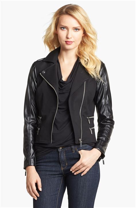 michael kors moto jacket nordstrom rack|michael kors faux leather jacket.